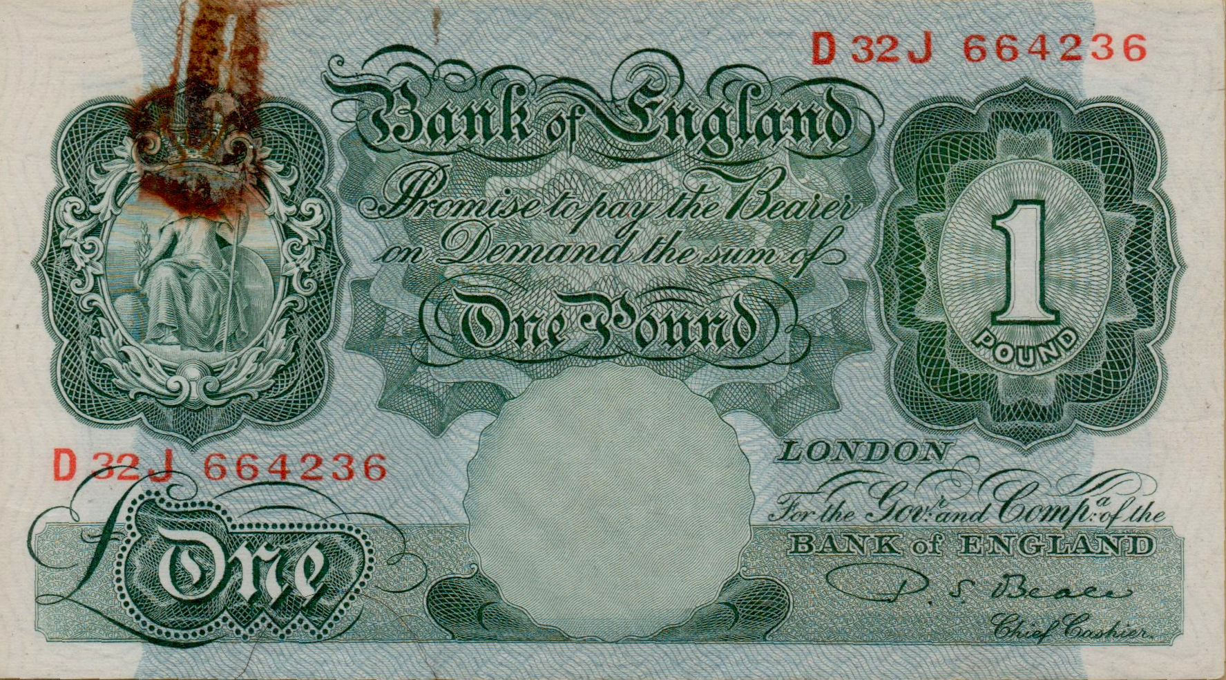 Great Britain 1 1962 UNC P-369/b